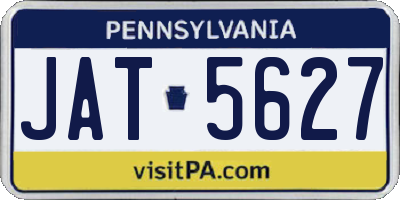 PA license plate JAT5627