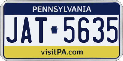 PA license plate JAT5635