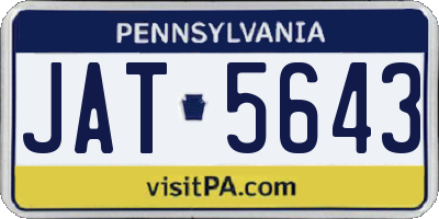 PA license plate JAT5643