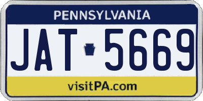 PA license plate JAT5669