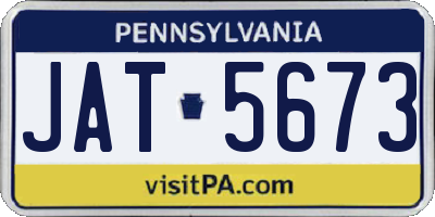 PA license plate JAT5673
