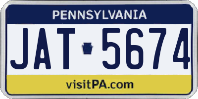 PA license plate JAT5674