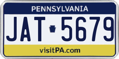PA license plate JAT5679