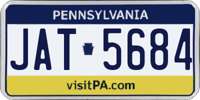 PA license plate JAT5684