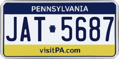 PA license plate JAT5687