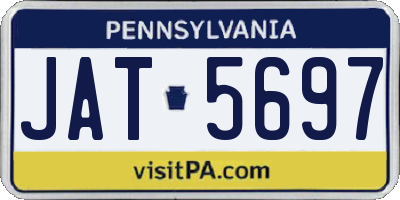 PA license plate JAT5697