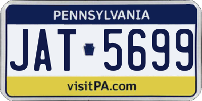 PA license plate JAT5699