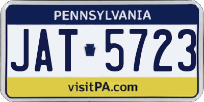 PA license plate JAT5723