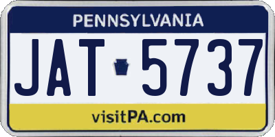 PA license plate JAT5737