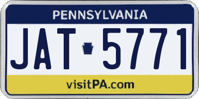 PA license plate JAT5771