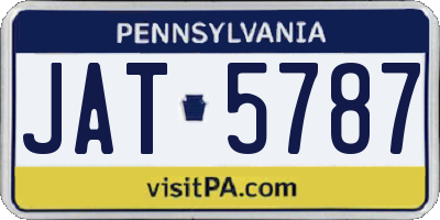 PA license plate JAT5787