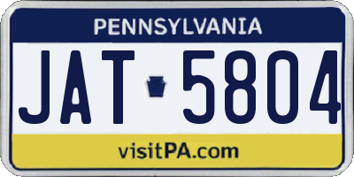 PA license plate JAT5804