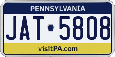 PA license plate JAT5808