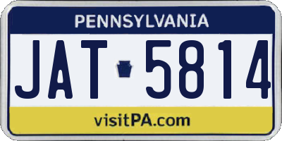 PA license plate JAT5814