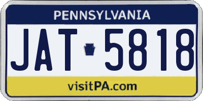 PA license plate JAT5818