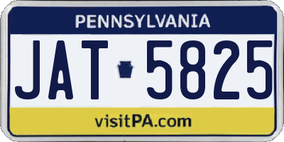 PA license plate JAT5825
