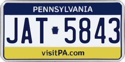 PA license plate JAT5843