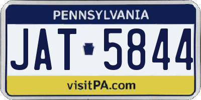 PA license plate JAT5844
