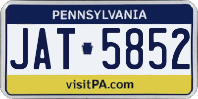 PA license plate JAT5852