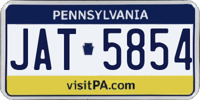 PA license plate JAT5854