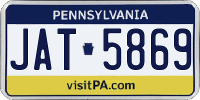 PA license plate JAT5869