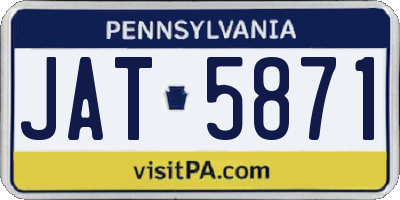 PA license plate JAT5871