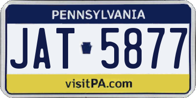 PA license plate JAT5877