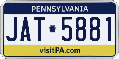 PA license plate JAT5881