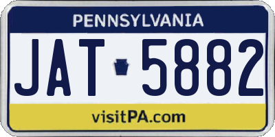 PA license plate JAT5882