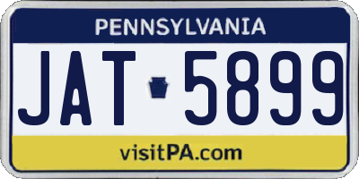 PA license plate JAT5899