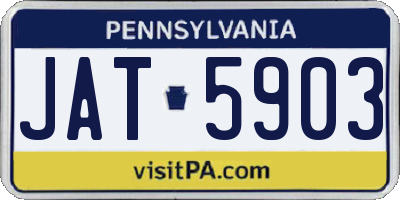 PA license plate JAT5903
