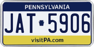 PA license plate JAT5906