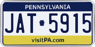 PA license plate JAT5915