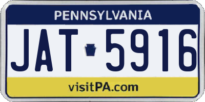 PA license plate JAT5916