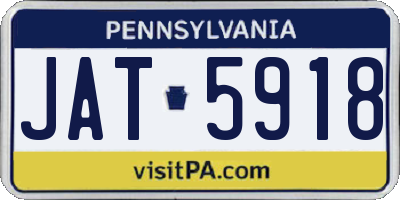 PA license plate JAT5918