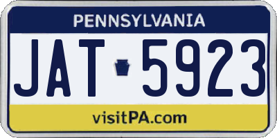 PA license plate JAT5923