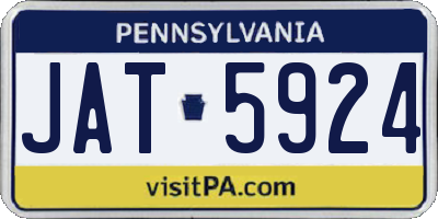 PA license plate JAT5924