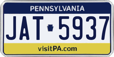 PA license plate JAT5937
