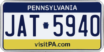 PA license plate JAT5940