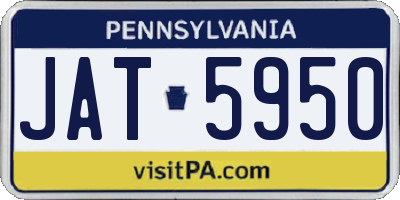 PA license plate JAT5950