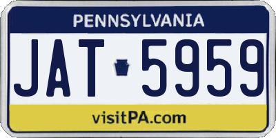PA license plate JAT5959