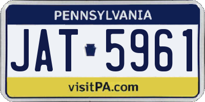 PA license plate JAT5961