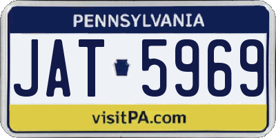 PA license plate JAT5969
