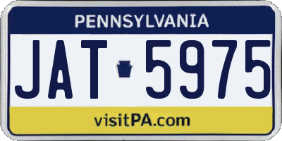 PA license plate JAT5975