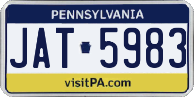 PA license plate JAT5983