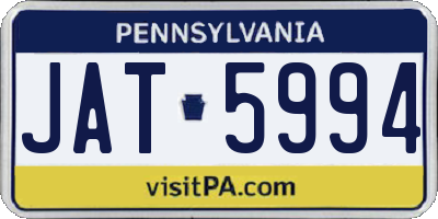 PA license plate JAT5994