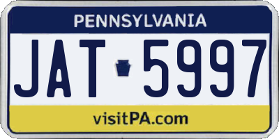 PA license plate JAT5997