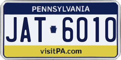 PA license plate JAT6010