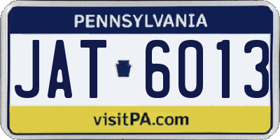 PA license plate JAT6013