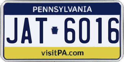 PA license plate JAT6016